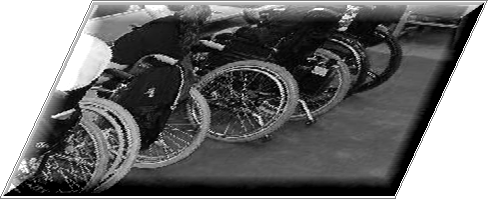 Wheelchair users at consultation greyscale